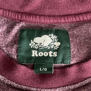 P458. Roots Maroon Cotton Crewneck Sweater - Maroon